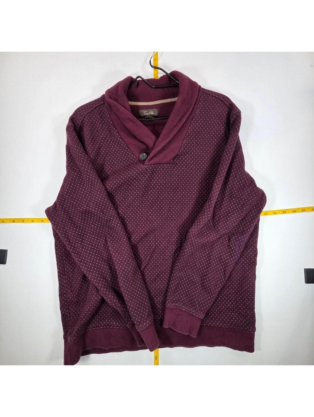 Tasso Elba Men's Burgundy and Purple Sweatshirt